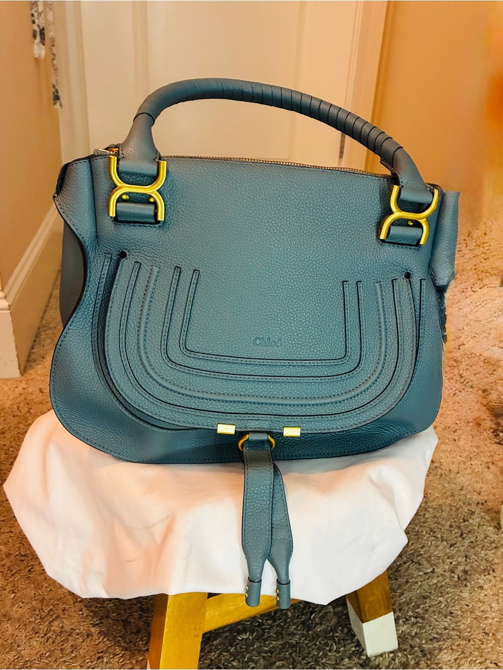 Marcie medium Top Handle Bag in Teal